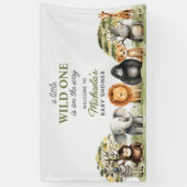 Wilde op de weg Schattigee baby dieren Baby shower Spandoek (Verticaal)