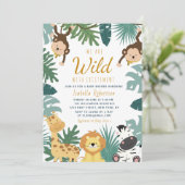 WILDE OPWINDING | Safari baby shower uitnodiging (Staand voorkant)