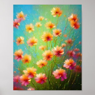Wilde oranje bloesems poster