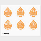 Wilde Oranje etherische oliedruppel Ronde Sticker (Vel)