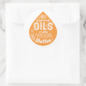 Wilde Oranje etherische oliedruppel Ronde Sticker (Tas)