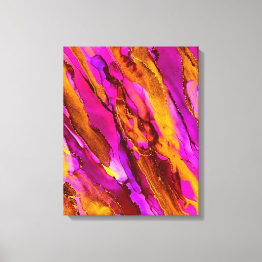 Wilde Oranje rode alcoholinkt Canvas Afdruk (Voorkant)