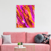 Wilde Oranje rode alcoholinkt Canvas Afdruk (Insitu (Woonkamer))