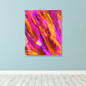Wilde Oranje rode alcoholinkt Canvas Afdruk (Insitu (Houten vloer))
