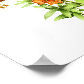 Wilde Oranje tijger laat de originele kunstafdrukk Poster (Hoek)