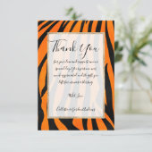 Wilde Oranje zwarte tijgerstripes — Dierafdrukken Bedankkaart (Staand voorkant)