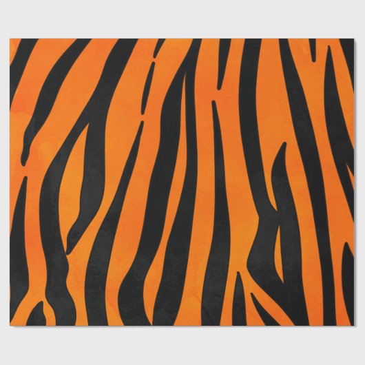Wilde Oranje zwarte tijgerstripes — Dierafdrukken Cadeaupapier (Vlak)