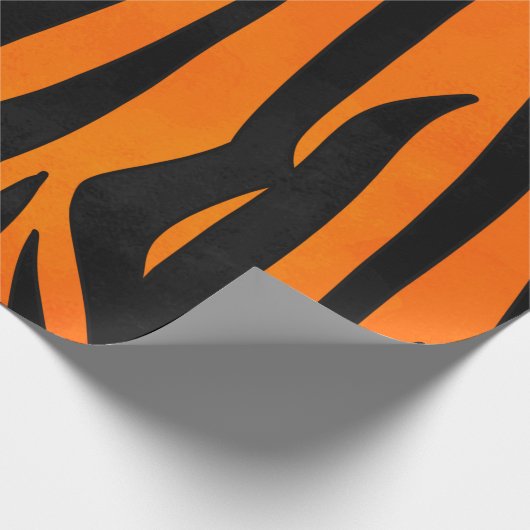 Wilde Oranje zwarte tijgerstripes — Dierafdrukken Cadeaupapier (Hoek)