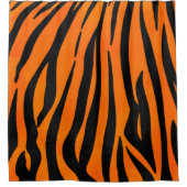 Wilde Oranje zwarte tijgerstripes — Dierafdrukken Douchegordijn (Voorkant)