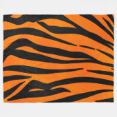 Wilde Oranje zwarte tijgerstripes — Dierafdrukken Fleece Deken (Voorkant (Horizontaal))