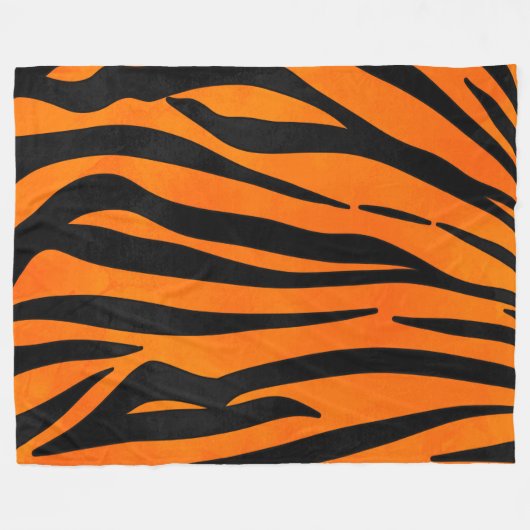 Wilde Oranje zwarte tijgerstripes — Dierafdrukken Fleece Deken (Voorkant (Horizontaal))