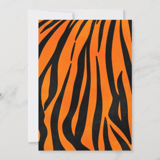 Wilde Oranje zwarte tijgerstripes — Dierafdrukken Kaart (Achterkant)