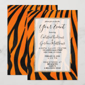 Wilde Oranje zwarte tijgerstripes — Dierafdrukken Kaart (Voorkant / Achterkant)