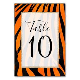 Wilde Oranje zwarte tijgerstripes — Dierafdrukken Kaart