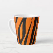 Wilde Oranje zwarte tijgerstripes — Dierafdrukken Latte Mok (Linkerhoek)