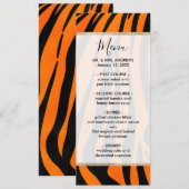 Wilde Oranje zwarte tijgerstripes — Dierafdrukken Menu (Voorkant / Achterkant)