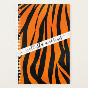 Wilde Oranje zwarte tijgerstripes — Dierafdrukken Planner