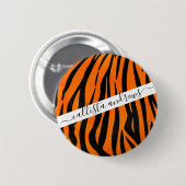 Wilde Oranje zwarte tijgerstripes — Dierafdrukken Ronde Button 5,7 Cm (Voorkant /achterkant)