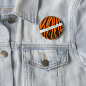 Wilde Oranje zwarte tijgerstripes — Dierafdrukken Ronde Button 5,7 Cm (In situ)