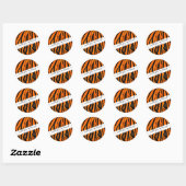 Wilde Oranje zwarte tijgerstripes — Dierafdrukken Ronde Sticker (Vel)