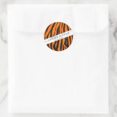 Wilde Oranje zwarte tijgerstripes — Dierafdrukken Ronde Sticker (Tas)