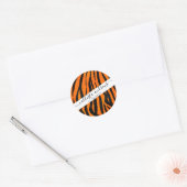 Wilde Oranje zwarte tijgerstripes — Dierafdrukken Ronde Sticker (Envelop)