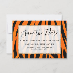 Wilde Oranje zwarte tijgerstripes — Dierafdrukken Save The Date