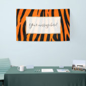 Wilde Oranje zwarte tijgerstripes — Dierafdrukken Spandoek (Beurs)