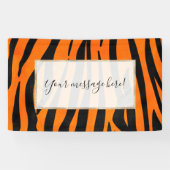 Wilde Oranje zwarte tijgerstripes — Dierafdrukken Spandoek (Horizontaal)