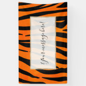 Wilde Oranje zwarte tijgerstripes — Dierafdrukken Spandoek (Verticaal)