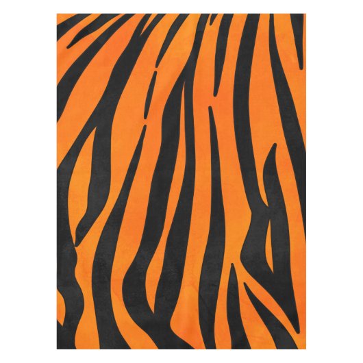 Wilde Oranje zwarte tijgerstripes — Dierafdrukken Tafelkleed (Voorkant)