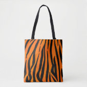 Wilde Oranje zwarte tijgerstripes — Dierafdrukken Tote Bag (Voorkant)