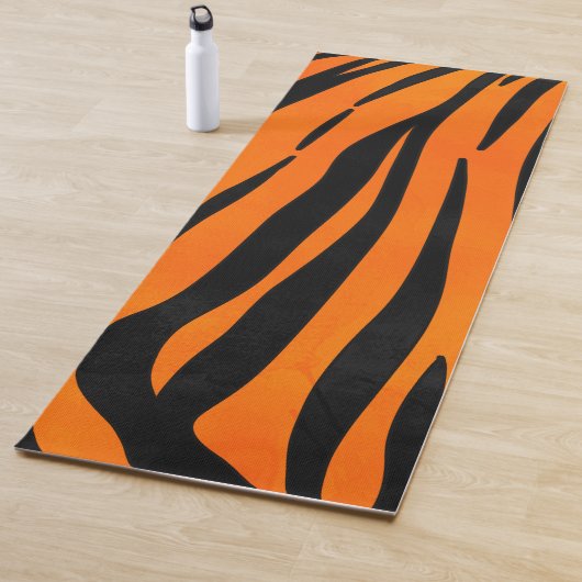 Wilde Oranje zwarte tijgerstripes — Dierafdrukken Yogamat (In situ)