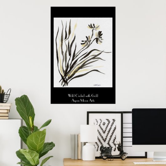 Wilde Orchid met Gold Poster (Thuiskantoor)