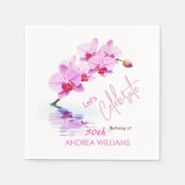 Wilde Orchidee Bloesems 50ste verjaardag servetten (Voorkant)