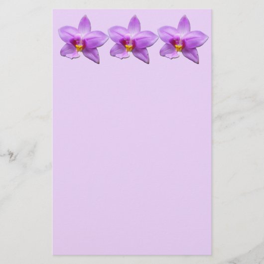 Wilde Orchidee Paarse Tropische Bloem Briefpapier (Voorkant)