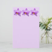 Wilde Orchidee Paarse Tropische Bloem Briefpapier (Staand voorkant)