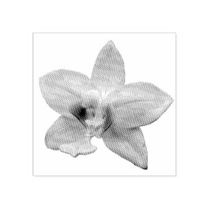 Wilde Orchidee Paarse Tropische Bloem Rubberstempel