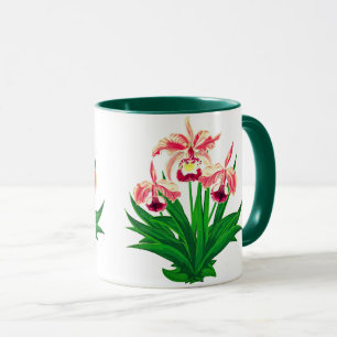 Wilde orchideeën - Koraalroze orchideeën en bladgr Mok