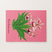 Wilde orchideeën - Koraalroze orchideeën en olievl Legpuzzel (Horizontaal)