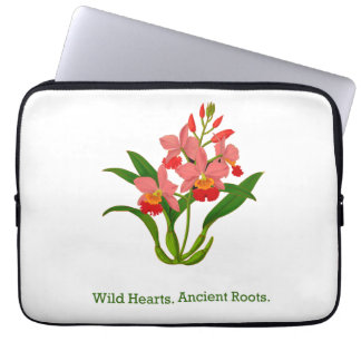wilde orchideeënbloem laptop sleeve