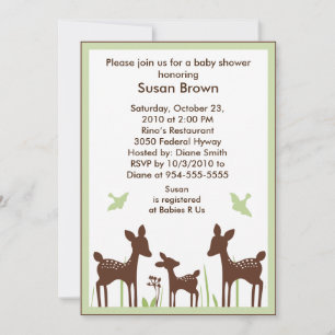 Wilde organische stof/Deer Baby shower-uitnodiging Kaart