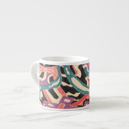 "Wilde" Origineel Abstract Espresso Kop (Links)