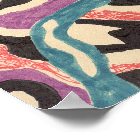 "Wilde" Origineel Abstract Poster (Hoek)