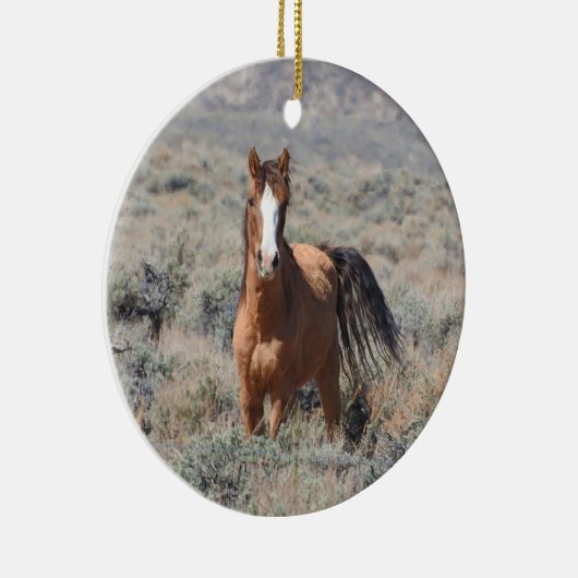 Wilde ornamenten, wilde paarden keramisch ornament (Rechts)