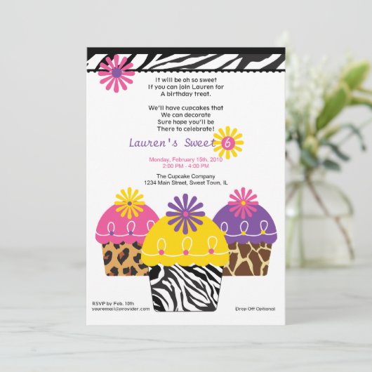 Wilde over Cupcakes Kaart (Staand voorkant)