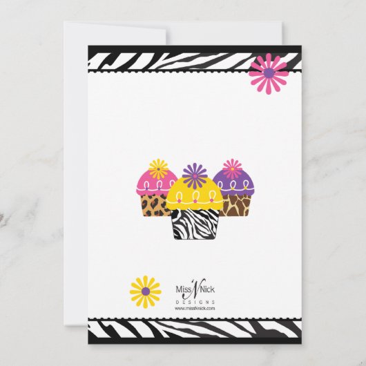 Wilde over Cupcakes Kaart (Achterkant)