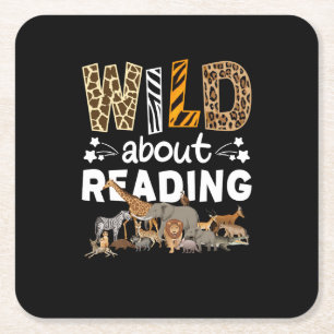 Wilde over het lezen van boeken en boekenworm bibl kartonnen onderzetters