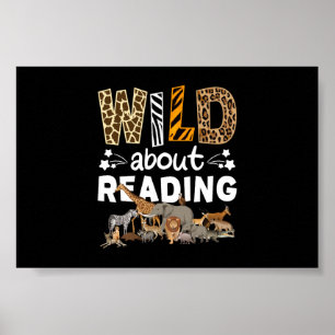 Wilde over het lezen van boeken en boekenworm bibl poster