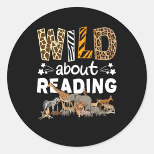 Wilde over het lezen van boeken en boekenworm bibl ronde sticker